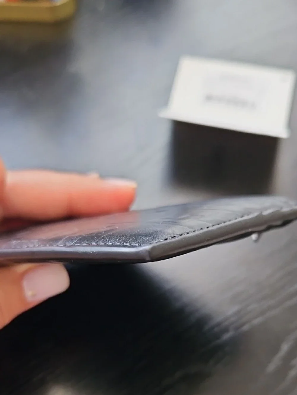 Sandro Black Embossed Leather Zip Card Holder